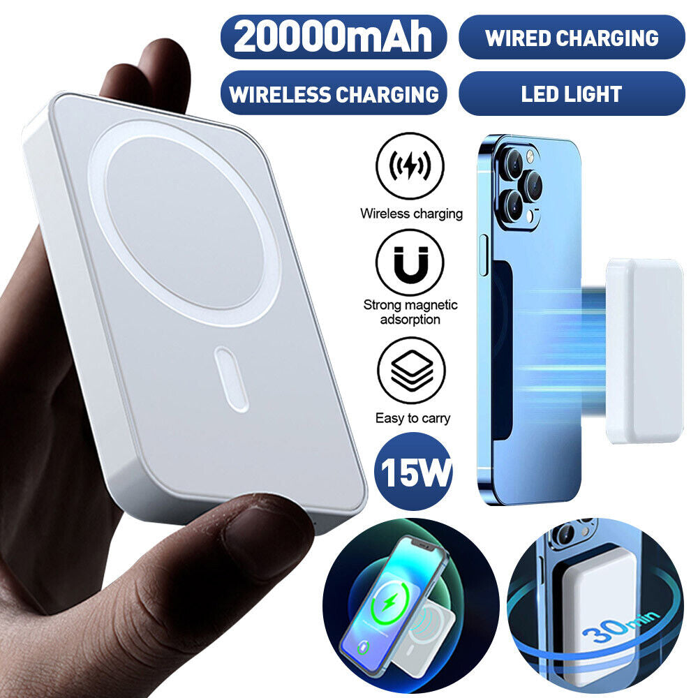 Revolutionary 20000mAh Magnetic Power Bank with Wireless Charging for iPhone